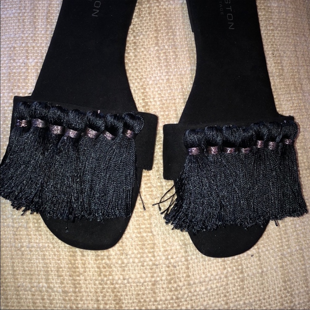 Halston Heritage Tasseled Fringe Sandal